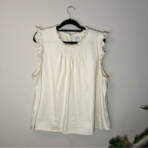 Women's Old Navy Cream Ruffle Sleeve Top XXL